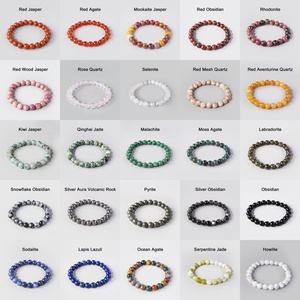 Bracelet en perles de cristal poli 8 mm PowerCrystal Unique, style bohème, pierres précieuses de plage, tendance mode, cadeau de mariage, taille unique - Product Image 2