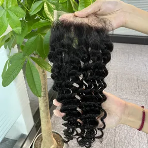 BMF HD Lace Closure 5x5 Human Hair Lace Frontal Closure Brazilian Best Quality Single Donor Raw Hair Hd Closure Bleached Knots