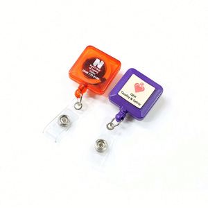 Plastic Retractable Badge Reels Metal Retractable Id Badge Reel Holder Custom logo Retractable Reel Pull Badge - Product Image 4