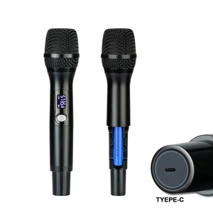 Professional DSP <b>Wireless</b> <b>Microphone</b> System 100 Channels Cardioid Plastic Metal Echo Reverb Howling Anti Vocal Cut Bt Function - Product Image 4