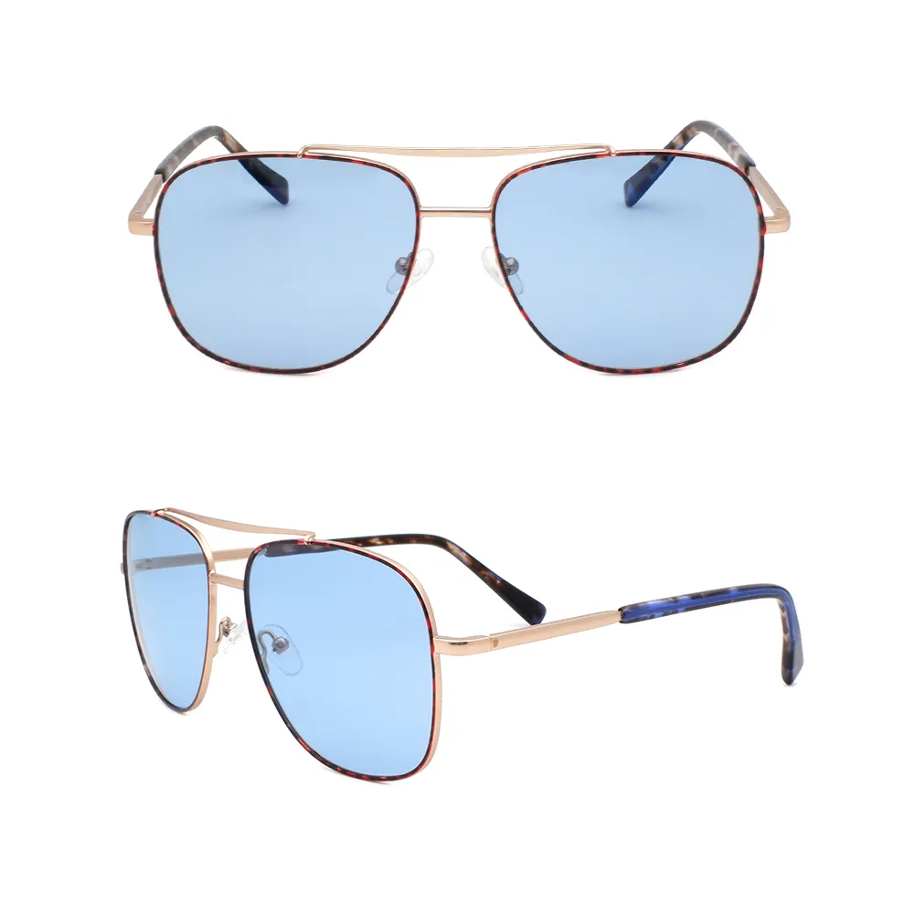 2023 квадратные мужские солнцезащитные очки хорошего качества с логотипом на заказ солнцезащитные очки с металлической оправой солнцезащитные очки с нейлоновыми линзами