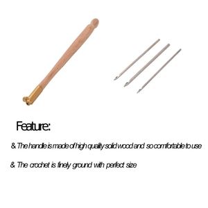 Crochet à tambour K630 avec manche en bois et 3 aiguilles, kit d'outils de couture pour broderie française, perlage et loquetage, pour loisirs créatifs DIY - Product Image 5