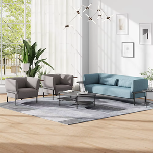 Conjunto de Sofás de Luxo Personalizados para Escritório Executivo, Sofá de Couro para 1, <span class=keywords><strong>2</strong></span> ou 3 Lugares - Product Image 2