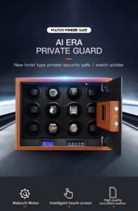 Enrouleur de <span class=keywords><strong>montre</strong></span> avec logo personnalisé de haute qualité coffre-fort avec écran tactile en cuir microfibre lumière LCD modèle à remontage <span class=keywords><strong>automatique</strong></span> WDS-LT-SPU - Product Image 3