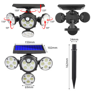 Lampe murale LED solaire <span class=keywords><strong>de</strong></span> style européen, étanche IP65, à détection <span class=keywords><strong>de</strong></span> mouvement, à brancher au sol, pour jardin extérieur, lumière du <span class=keywords><strong>jour</strong></span> 5000K - Product Image 2