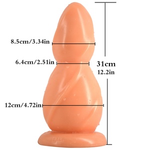 FAAK Hot Sale Big Size Plastic Gourd Model Huge Anal Plug Silicone <b>Dildo</b> with Suction Cup for Women Masturbation - Product Image 6