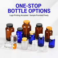 60ml 75ml 100 ml 120ml 150ml 200ml 250ml 300ml 400ml 500ml ml Emballage de bouteille capsule en verre ronde bleu cobalt avec bouchon en bambou