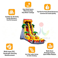 Toboggan aquatique gonflable double piste Monstre Dinosaure avec piscine à jets et griffes de monstre pour location commerciale