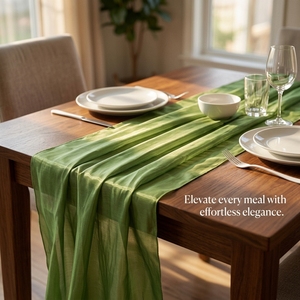 <span class=keywords><strong>Chemin</strong></span> <span class=keywords><strong>de</strong></span> <span class=keywords><strong>table</strong></span> rustique vert en mousseline 75x300cm, sans plis, pour décoration <span class=keywords><strong>de</strong></span> <span class=keywords><strong>table</strong></span> <span class=keywords><strong>de</strong></span> mariage, nœuds <span class=keywords><strong>de</strong></span> chaise fluides pour anniversaire, banquet, maison - Product Image 1
