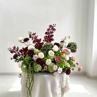 Groothandel Hoge Kwaliteit Kleurrijke Bruids Bloemloper Kunstzijde Bloemen Podium Gangpadloper Bloemenpad Bloemdecoratie