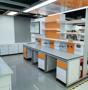 Metallo in acciaio chimico laboratorio mobili parete laterale armadio banco di lavoro laboratorio isola tavolo con lavello - Product Image 6