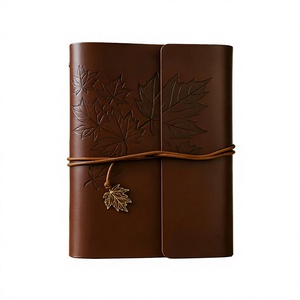 Personalized Premium A6 Leather Hardcover Spiral Bound Loose <b>Leaf</b> Refillable Notebook Journal Planner 80 Sheets Executive Gift - Product Image 3