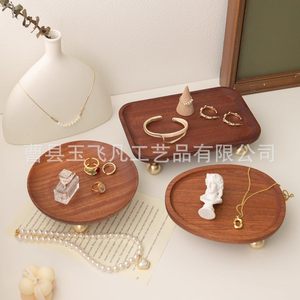 Acacia Wood Jewelry Display Tray For Living Room Bedroom <b>Bathroom</b> Storage With Key Glasses Aromatherapy <b>Candle</b> Decoration - Product Image 4