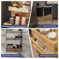 Tiroirs Coulissants Standard 18-36 pour Garde-Manger de Cuisine Américaine, Tiroir Extractible en Bois à Coulissement Fluide pour Rangement