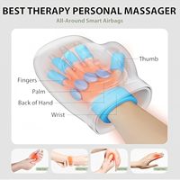 Masseur électrique pour les mains Phenitech avec chaleur et compression, masseur de type gant sans fil avec chaleur, 3 niveaux de pression pour soulager la douleur