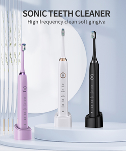 Brosse à dents électrique sonique puissante sans fil rechargeable pour adultes, IPX7, lavable, blanchissante, brosse à dents électrique ultrasonique - Product Image 1