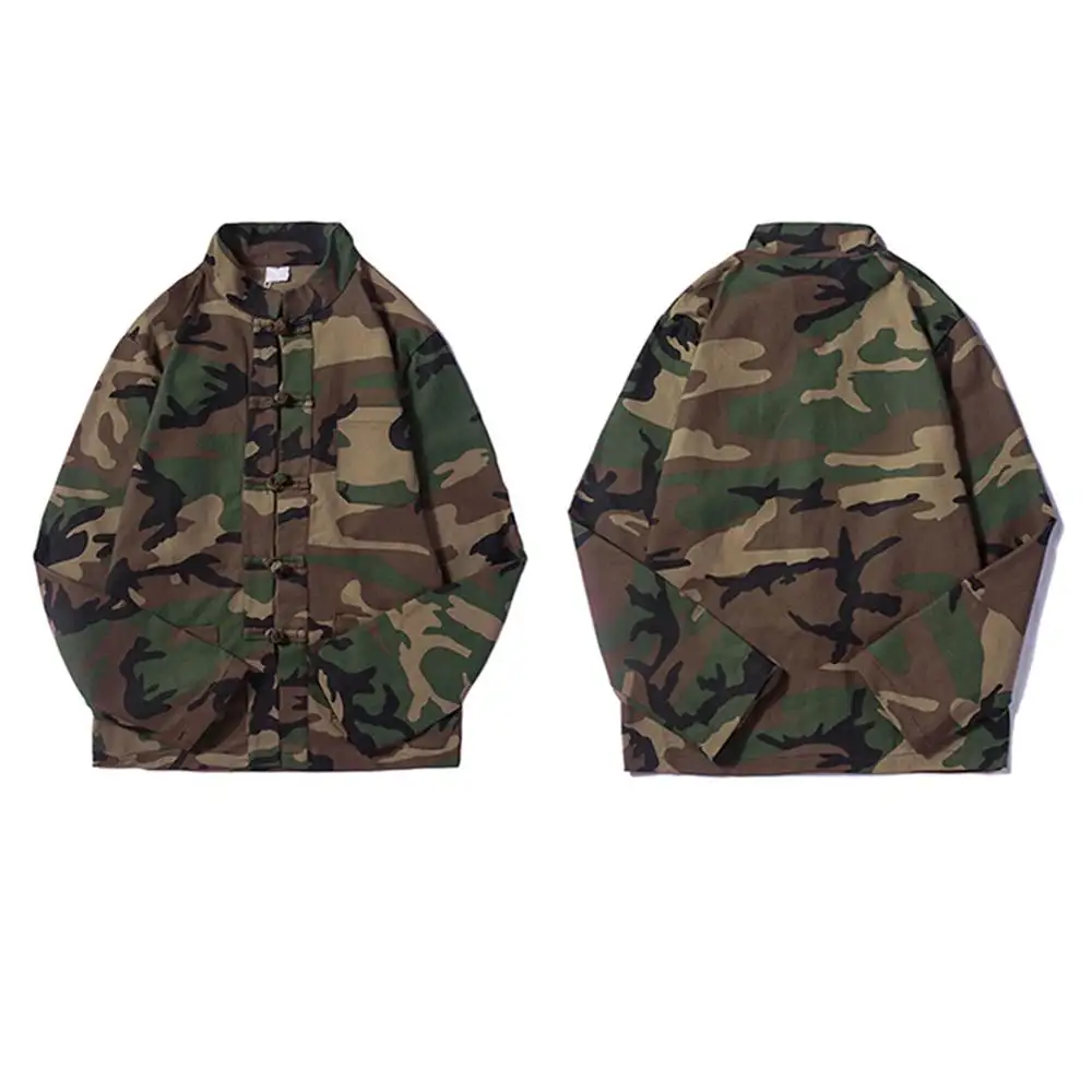 Autumn Men Tang Jacket Street Wear Retro Vintage Camouflage Jacket Chinese Style Tang Suit Jacket