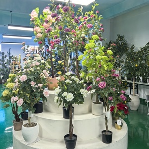 Cây hoa hồng nhân tạo cao cấp, chất liệu như thật, kiểu dáng tự nhiên, chậu nhựa xanh, dùng trang trí nhà cửa, văn phòng, đám cưới, quảng trường, sử dụng ngoài trời - Product Image 6