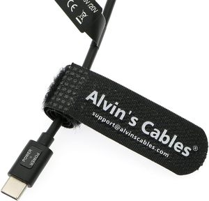 Cable de alimentación en espiral USB-C PD NP-F550 de 5V para batería ficticia Alvins para F770/F570/F970 <span class=keywords><strong>Atomos</strong></span> Ninja V/Shinobi/Shogun 7 - Product Image 3