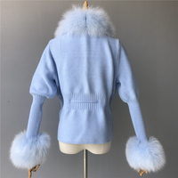 Pull en fourrure tricotée cachemire pour femmes, design de laine, dames, vraie fourrure, tricoté, Cardigan, nouveauté mode