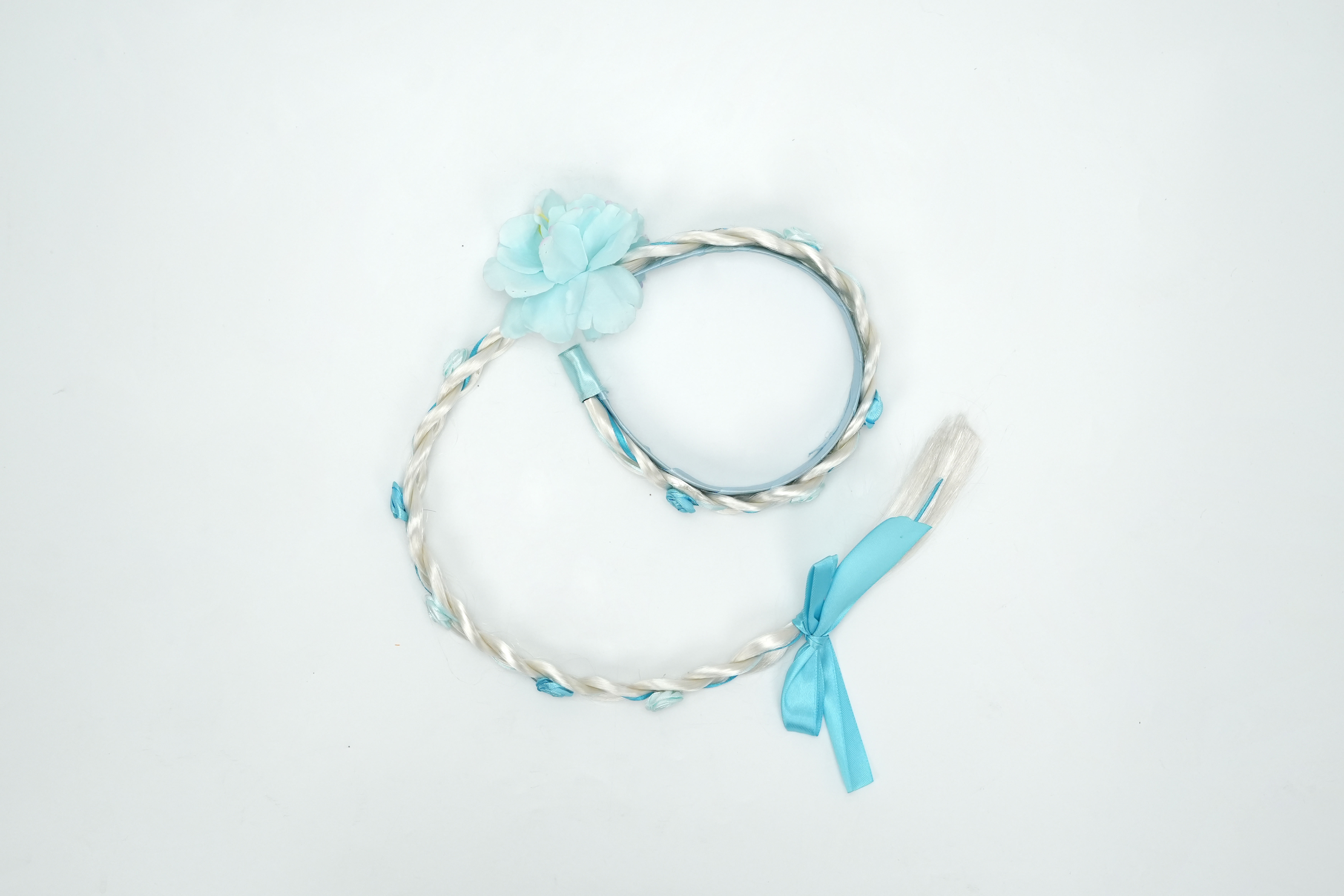 Silver with big blue flower