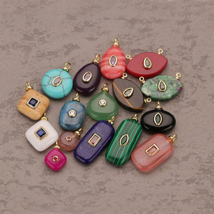 Mặt Dây Đá Tự Nhiên Pha Trộn, Pha Lê Thạch Anh, Bùa Hộ Mệnh Chakra Dùng Làm Trang Sức Tự Làm - Product Image 2