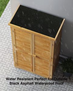Abri de jardin extérieur à double porte, verrouillable, étanche, en bois de <span class=keywords><strong>sapin</strong></span>, avec <span class=keywords><strong>3</strong></span> étagères réglables pour l'organisation du jardin et de la cour. - Product Image 3