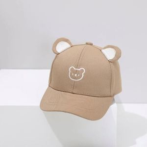 <b>Cute</b> <b>Bear</b> Ear Cotton Baseball Cap Soft Material Animal Adjustable Kids Trucker Hat Uv Protection - Product Image 6