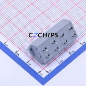 KF243-7.5-4P Spring Terminal Block Through hole Component (THT),P=7.5mm Connector 1x4P 7.5mm Gray 4P - Product Image 2