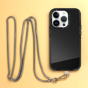 Custodia personalizzata in metallo dorato con cinturino per telefono per <span class=keywords><strong>iPhone</strong></span> 14 Pro 13 12 <span class=keywords><strong>11</strong></span> custodia in TPU Patch Chain Mirror custodia per cellulare di lusso - Product Image 2
