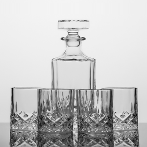 古いファッションスタイルのダイヤモンドデカンターセット透明ウィスキーメガネ高級木製ギフトボックス付き - Product Image 5