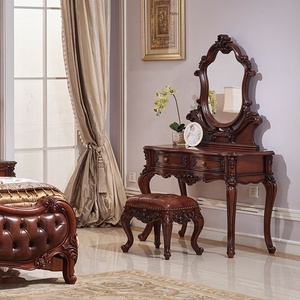 2020 nueva llegada real de lujo de madera antigua princesa hacer mesa de <span class=keywords><strong>tocador</strong></span> espejo - Product Image 5