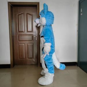 2026 rosa Husky mascotte Costume adulto lupo volpe blu cane Costume da pelliccia lunga fantasia vestito per la vendita - Product Image 2