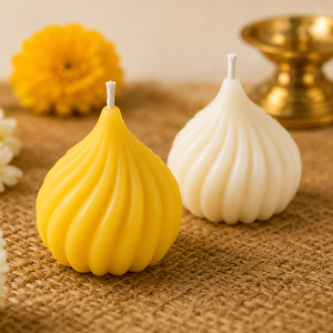 Premium Modak Shape Decorative <b>Candles</b> Pack of 4 Handmade Wax <b>Candles</b> for Home Decor Festival Celebration <b>Gift</b> Display - Product Image 3