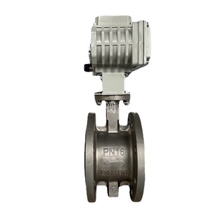 Válvula de mariposa eléctrica FVT-16 de acero inoxidable 304 tipo brida para agua a temperatura normal - Product Image 3