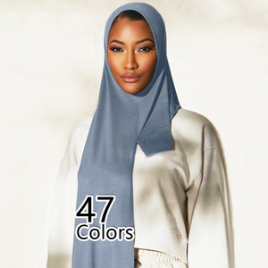 2026 Custom <span class=keywords><strong>Fashion</strong></span> One Loop Instant Chiffon <span class=keywords><strong>Hijab</strong></span> Makkelijk te dragen oordopjes sjaal shawls Premium rekbare jersey sjaal - Product Image 1