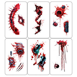 Tatuajes Temporales de <span class=keywords><strong>Agua</strong></span> con Diseño de Sangre, Adhesivos de Tatuajes de Moda Resistentes al <span class=keywords><strong>Agua</strong></span>, Compra al por Mayor para Cara y Cuerpo - Product Image 5