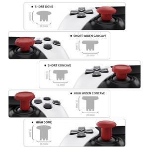 Carmine Red 4 Alturas 3 Superficies Grips ThumbsGear Palancas de Mando Intercambiables Tapas de Palancas Analógicas para el Control PS5 Edge - Product Image 4