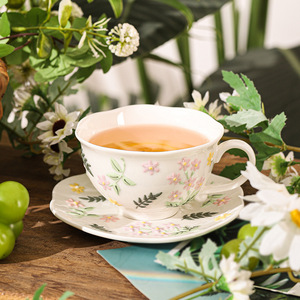 Underglaze Color Hand Carved Embossed Ceramic Floral <b>Cup</b> and Saucer Exquisite British Afternoon <b>Tea</b> <b>Cup</b> for Ladies - Product Image 3