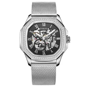 Diamond Case Automatic Skeleton Benutzer definiertes Logo Herren Travel Watch Jewell ery Hot Sale