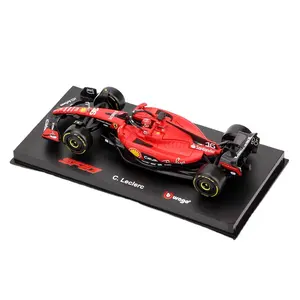 Bburago 1:43 penutup debu akrilik 2023 Scuderia Formula 1 SF23 #16 Leclerc #55 Sainz mobil Aloi Diecast mainan Model F1