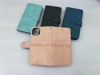 Étui portefeuille de luxe en cuir avec rabat, poches pour téléphone, rangement pour cartes de crédit et support intégré pour iPhone 13 14 15 16 17 18 Pro Max