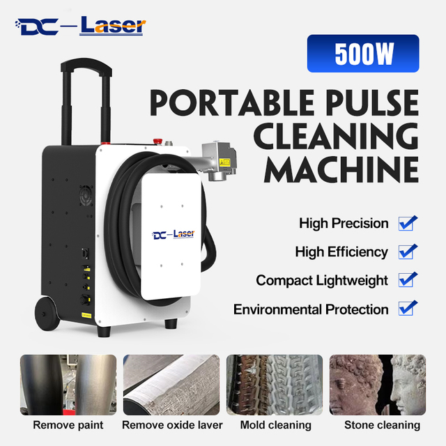 Pull-rod Air Cooled Construction Stone Handheld 500w Fiber Portable Pulsed Laser Cleaning Machine Rust Removal