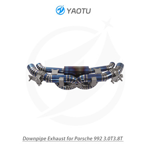 ระบบท่อไอเสีย YT Polished Titanium Catback สำหรับรถยนต์รุ่น 992 แบบกล่อง พร้อมเคลือบไทเทเนียมสีน้ำเงิน - Product Image 2