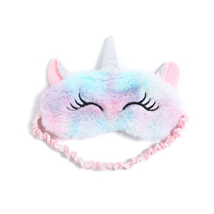 Venta caliente de fábrica nueva suave felpa <span class=keywords><strong>dormir</strong></span> ojo máscara <span class=keywords><strong>unicornio</strong></span> felpa ojo venda - Product Image 5