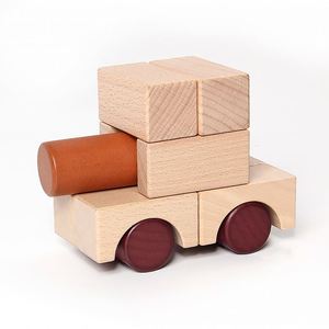Development Toy 46 PCS Safety Beech Wood Inspiring Classic Stacking Brick Castle Unit Wooden <b>Building</b> <b>Blocks</b> <b>Set</b> - Product Image 6