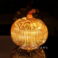 Usine directe en gros Halloween clignotant verre LED citrouille décoration lanterne cadeau citrouille halloween écologique