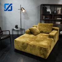 Canapé convertible en velours côtelé tufté, personnalisable pour appartements, salons, villas et hôtels – Vente en gros