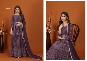 Robe Anarkali de qualité standard avec broderie Robe de mariée disponible au prix de gros de l'Inde - Product Image 4