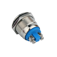 Interrupteur à bouton-poussoir en métal bombé de 19 mm, étanche IP65, momentané, 1NO, borne à vis, interrupteur à bouton-poussoir en acier inoxydable